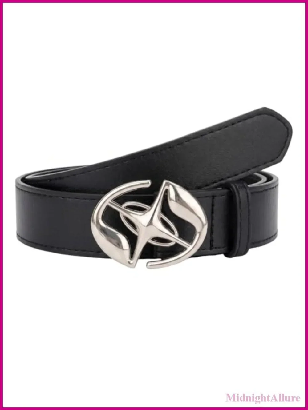 Star Metal Buckle Faux Leather Chain Belt Y2K Gothic Punk Streetwear Waist